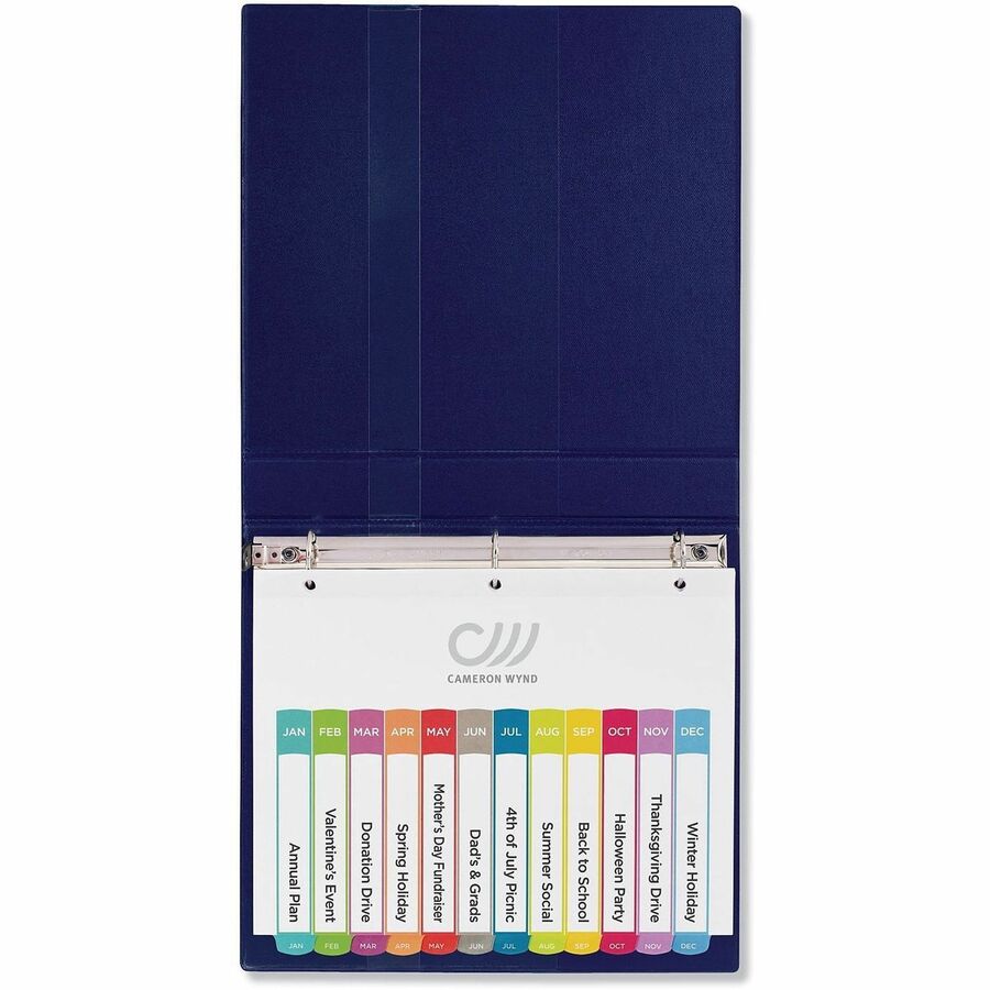 Customizable TOC Ready Index Multicolor Tab Dividers, 12-Tab, Jan. to Dec., 11 x 8.5, White, Contemporary Color Tabs, 1 Set