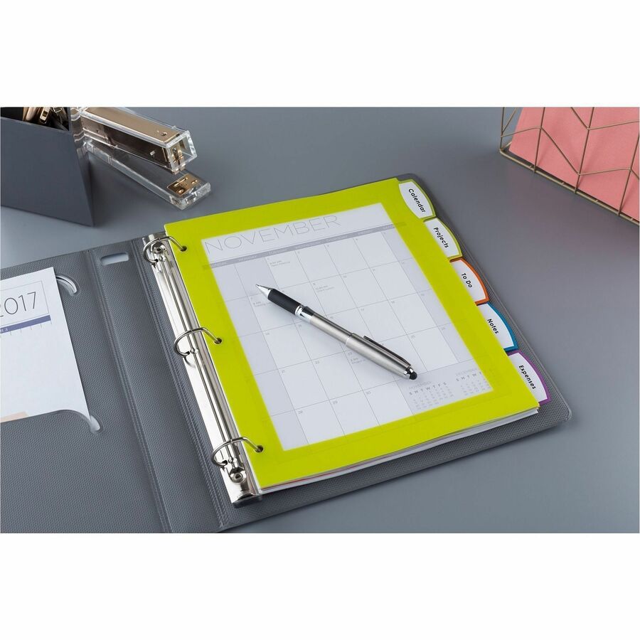 Big Tab Ultralast Plastic Dividers, 5-Tab, 11 x 8.5, Assorted, 1 Set