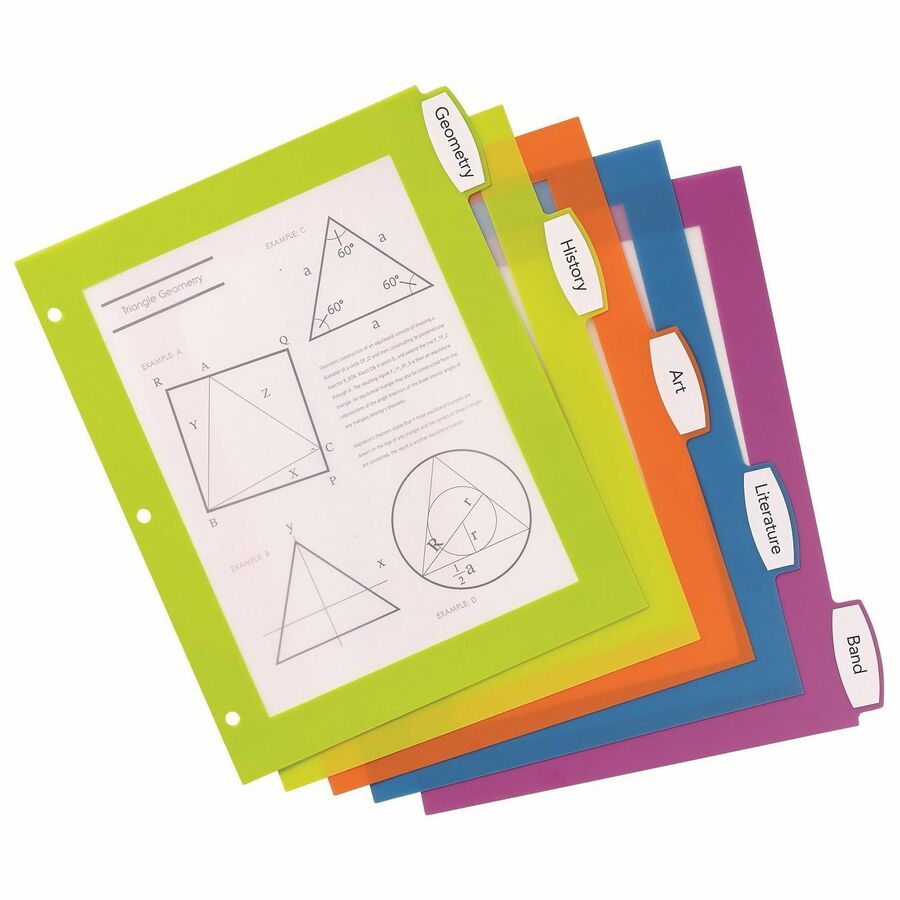 Big Tab Ultralast Plastic Dividers, 5-Tab, 11 x 8.5, Assorted, 1 Set