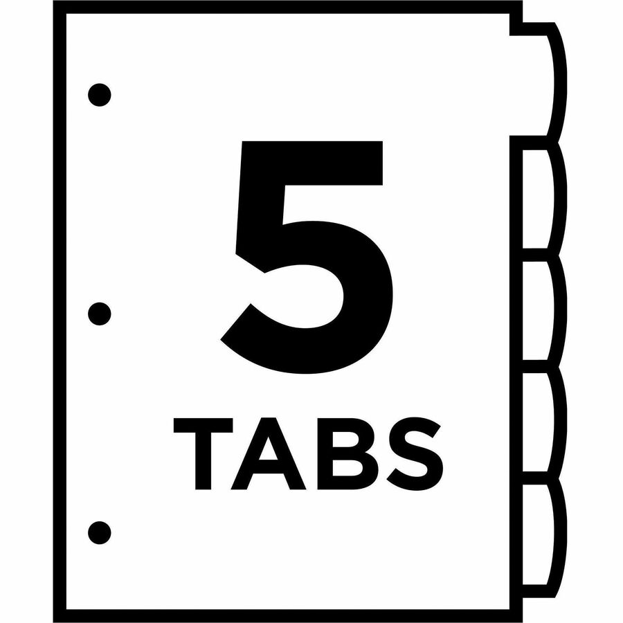 Big Tab Ultralast Plastic Dividers, 5-Tab, 11 x 8.5, Assorted, 1 Set