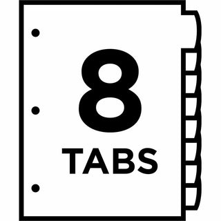 Big Tab Ultralast Plastic Dividers, 8-Tab, 11 x 8.5, Assorted, 1 Set