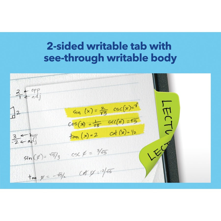 Ultra Tabs Repositionable Tabs, Standard: 2" x 1.5", 1/5-Cut, Assorted Colors (Blue, Green and Red), 24/Pack