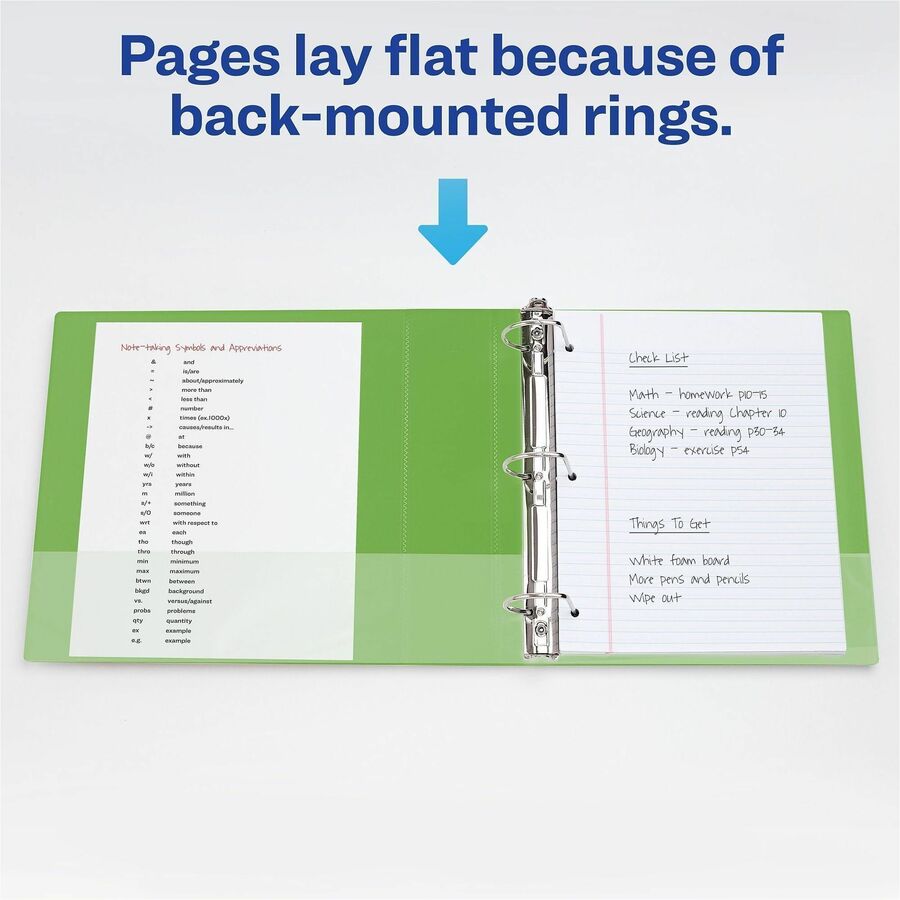 Heavy-Duty View Binder with DuraHinge and Locking One Touch EZD Rings, 3 Rings, 4" Capacity, 11 x 8.5, Chartreuse