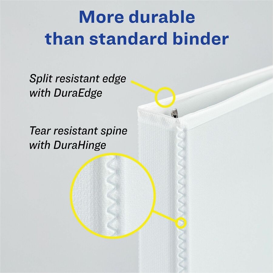 Heavy-Duty View Binder with DuraHinge and Locking One Touch EZD Rings, 3 Rings, 4" Capacity, 11 x 8.5, Pacific Blue