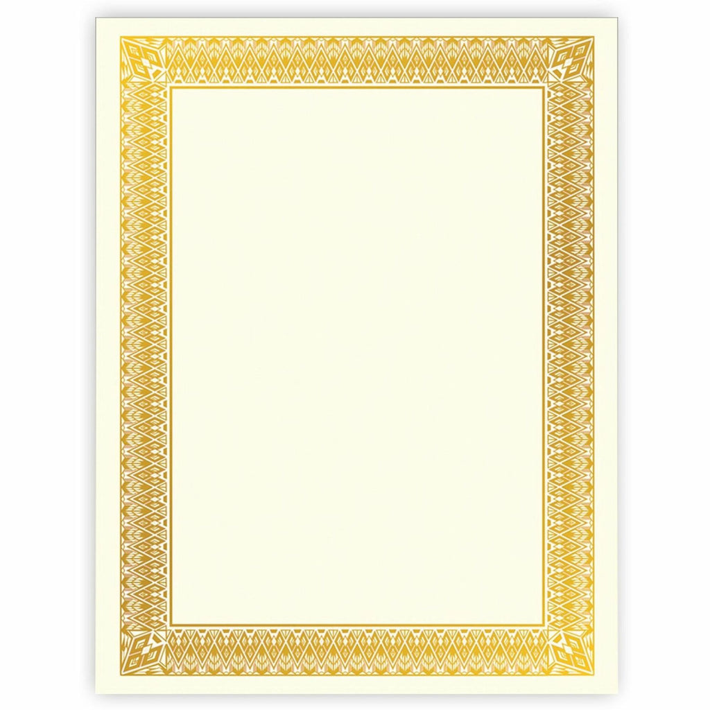 Geographics Gold Foil Certificate - Laser, Inkjet Compatible - Gold with Gold Border - 15 / Pack - 