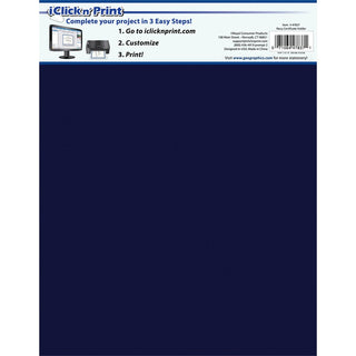 Geographics Recycled Certificate Holder - Navy - 30% Recycled - 5 / Pack