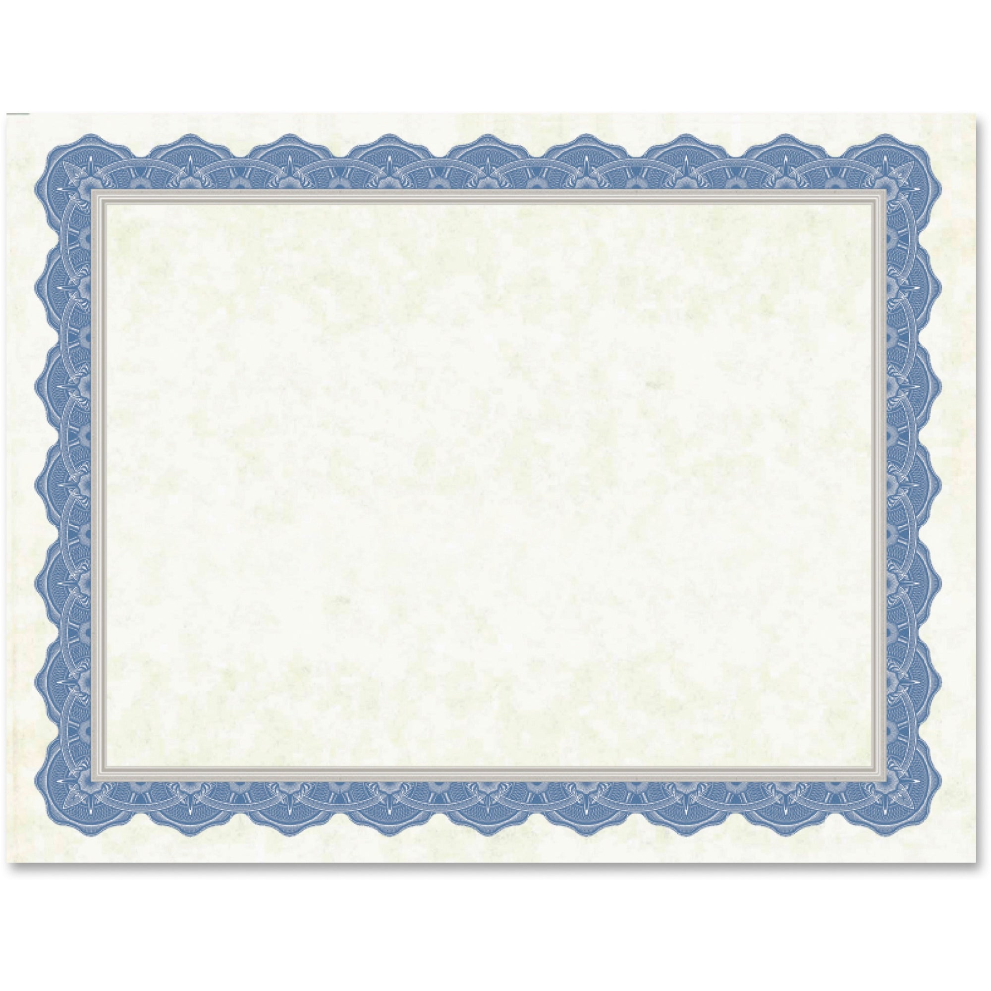 Geographics Drama Blue Border Blank Certificates - 8.5" x 11" - Inkjet, Laser Compatible with Blue Border - 15 / Pack - 