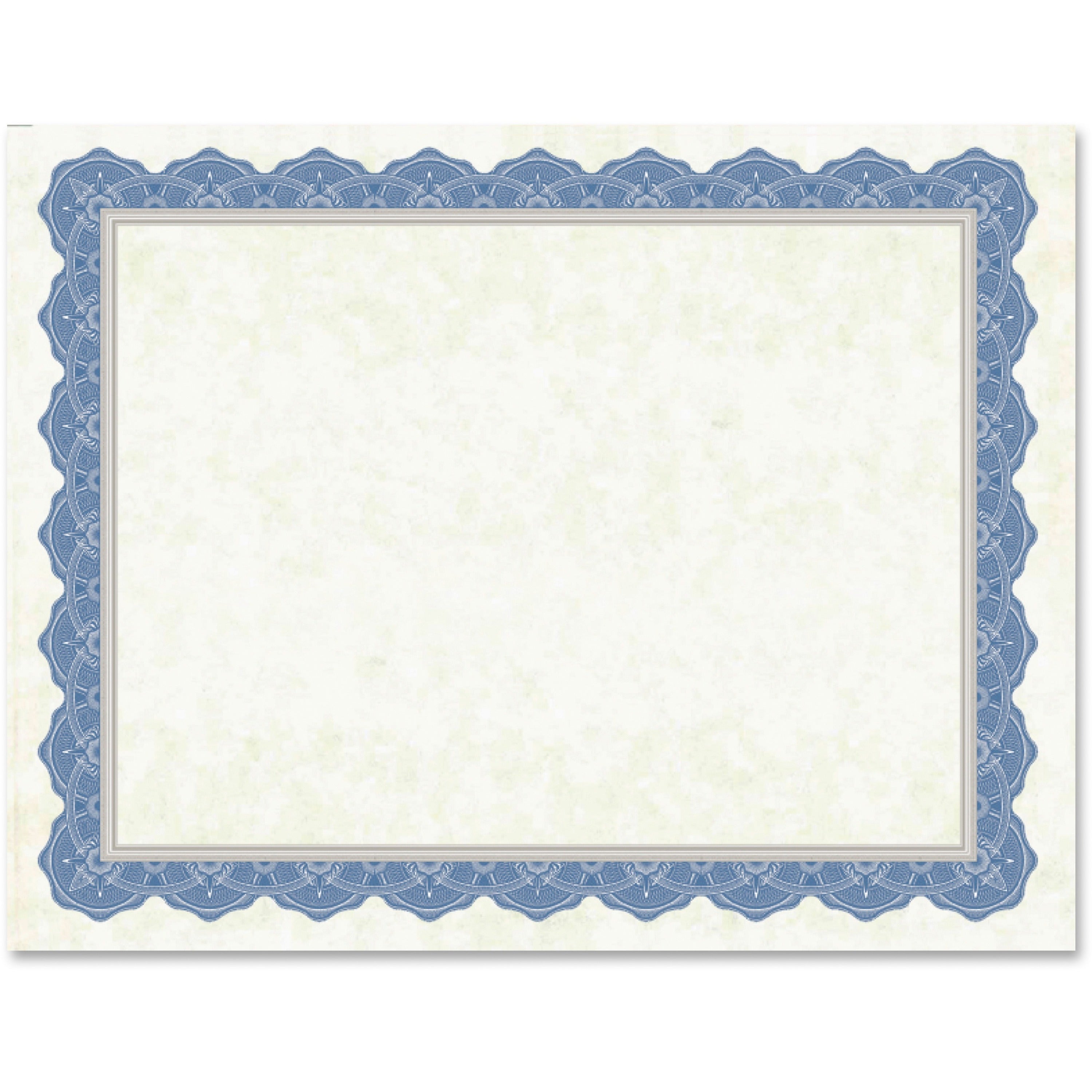 Geographics Drama Blue Border Blank Certificates - 8.5" x 11" - Inkjet, Laser Compatible with Blue Border - 15 / Pack - 