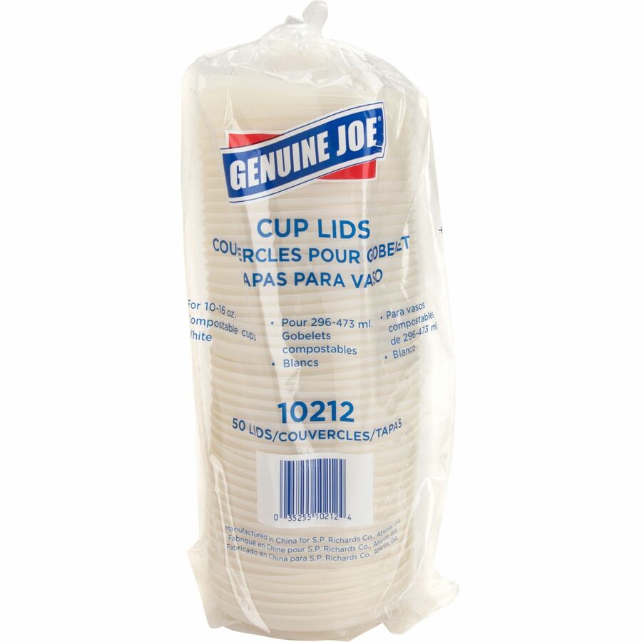 Genuine Joe Vented Hot Cup Lid - Polystyrene - 50 / Pack - White - 