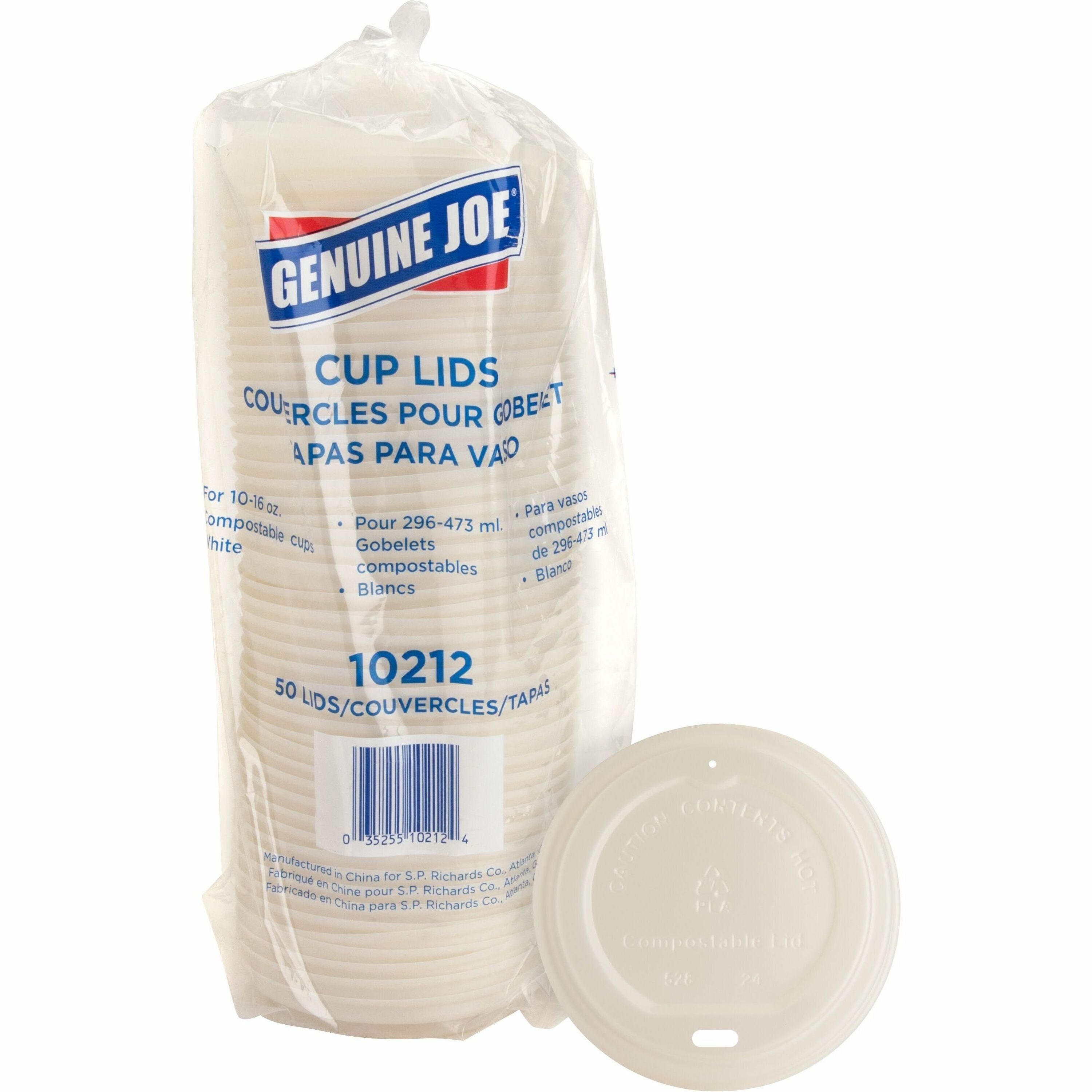 Genuine Joe Vented Hot Cup Lid - Polystyrene - 50 / Pack - White - 