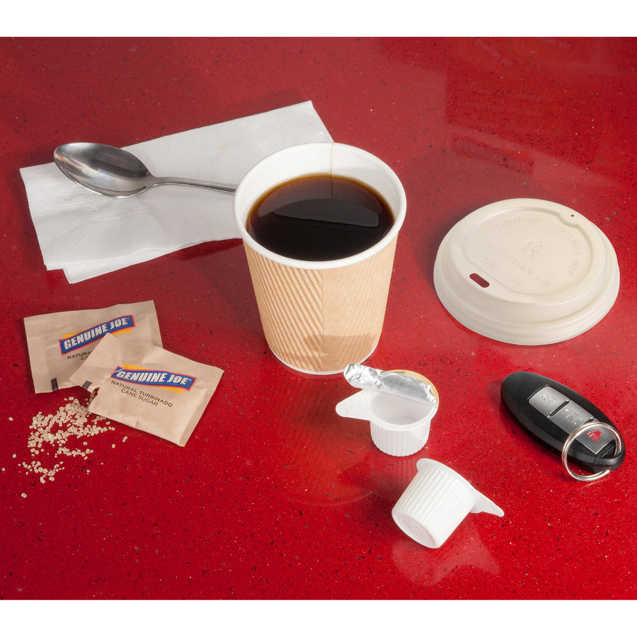 Genuine Joe Vented Hot Cup Lid - Polystyrene - 50 / Pack - White - 