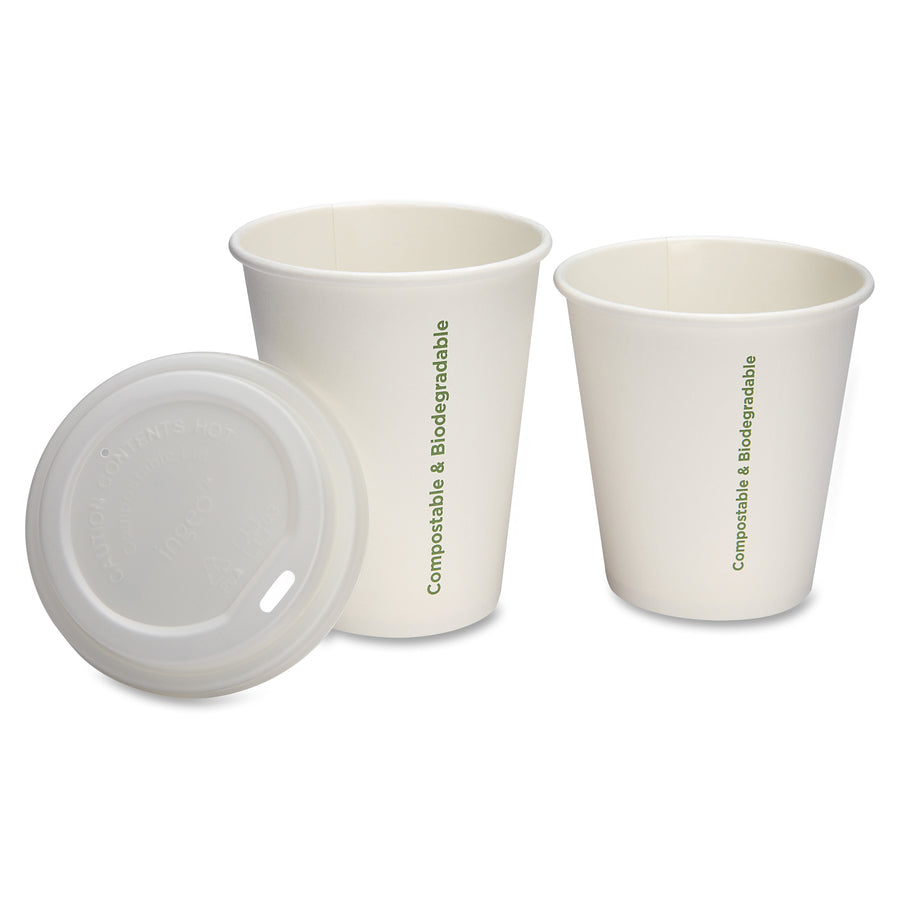 Genuine Joe Vented Hot Cup Lid - Polystyrene - 50 / Pack - White - 