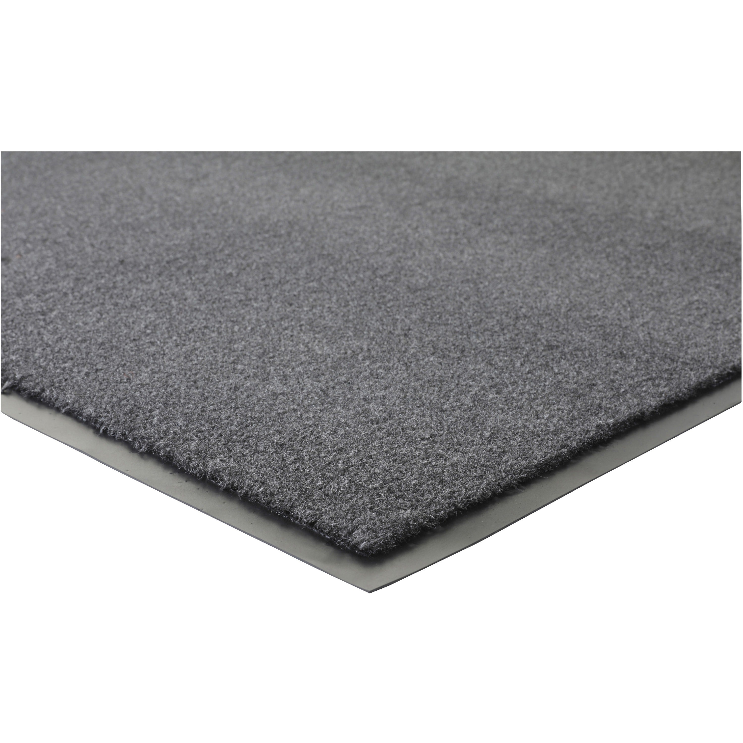 Genuine Joe Silver Series Indoor Entry Mat - Building, Carpet, Hard Floor - 10 ft Length x 36" Width - Plush - Charcoal - 1Each - 