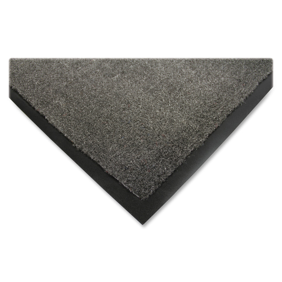 Genuine Joe Silver Series Indoor Entry Mat - Building, Carpet, Hard Floor - 10 ft Length x 36" Width - Plush - Charcoal - 1Each - 
