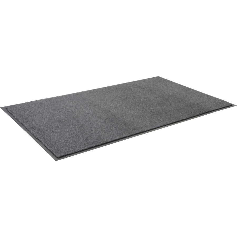 Genuine Joe Silver Series Indoor Entry Mat - Building, Carpet, Hard Floor - 10 ft Length x 36" Width - Plush - Charcoal - 1Each - 