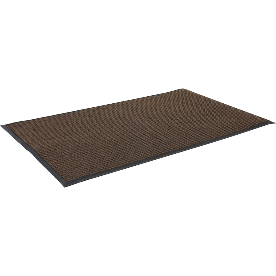 Genuine Joe Waterguard Floor Mat - Floor - 10 ft Length x 36" Width - Rectangular - Rubber - Brown - 1Each - 