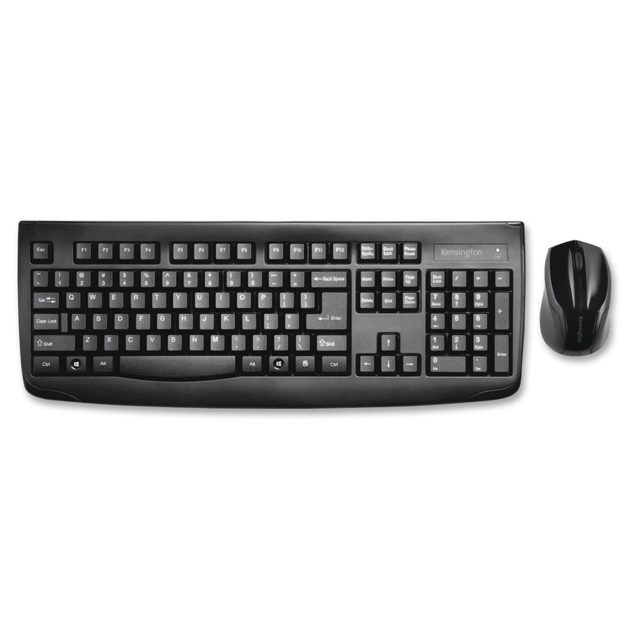 Kensington Pro Fit Wireless Desktop Set - USB Wireless Bluetooth - Black - USB Wireless Bluetooth - Laser - 1000 dpi - 2 Button - Scroll Wheel - QWERTY - Black - Symmetrical - AA, AAA - Compatible with Computer, Notebook - 1 Pack - 