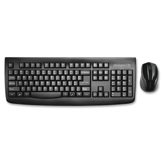 Kensington Pro Fit Wireless Desktop Set - USB Wireless Bluetooth - Black - USB Wireless Bluetooth - Laser - 1000 dpi - 2 Button - Scroll Wheel - QWERTY - Black - Symmetrical - AA, AAA - Compatible with Computer, Notebook - 1 Pack - 