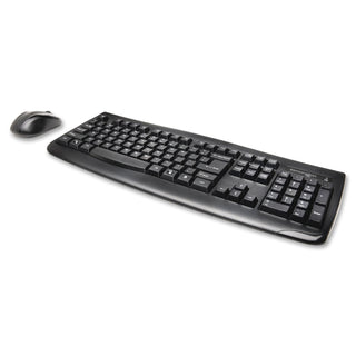 Kensington Pro Fit Wireless Desktop Set - USB Wireless Bluetooth - Black - USB Wireless Bluetooth - Laser - 1000 dpi - 2 Button - Scroll Wheel - QWERTY - Black - Symmetrical - AA, AAA - Compatible with Computer, Notebook - 1 Pack - 