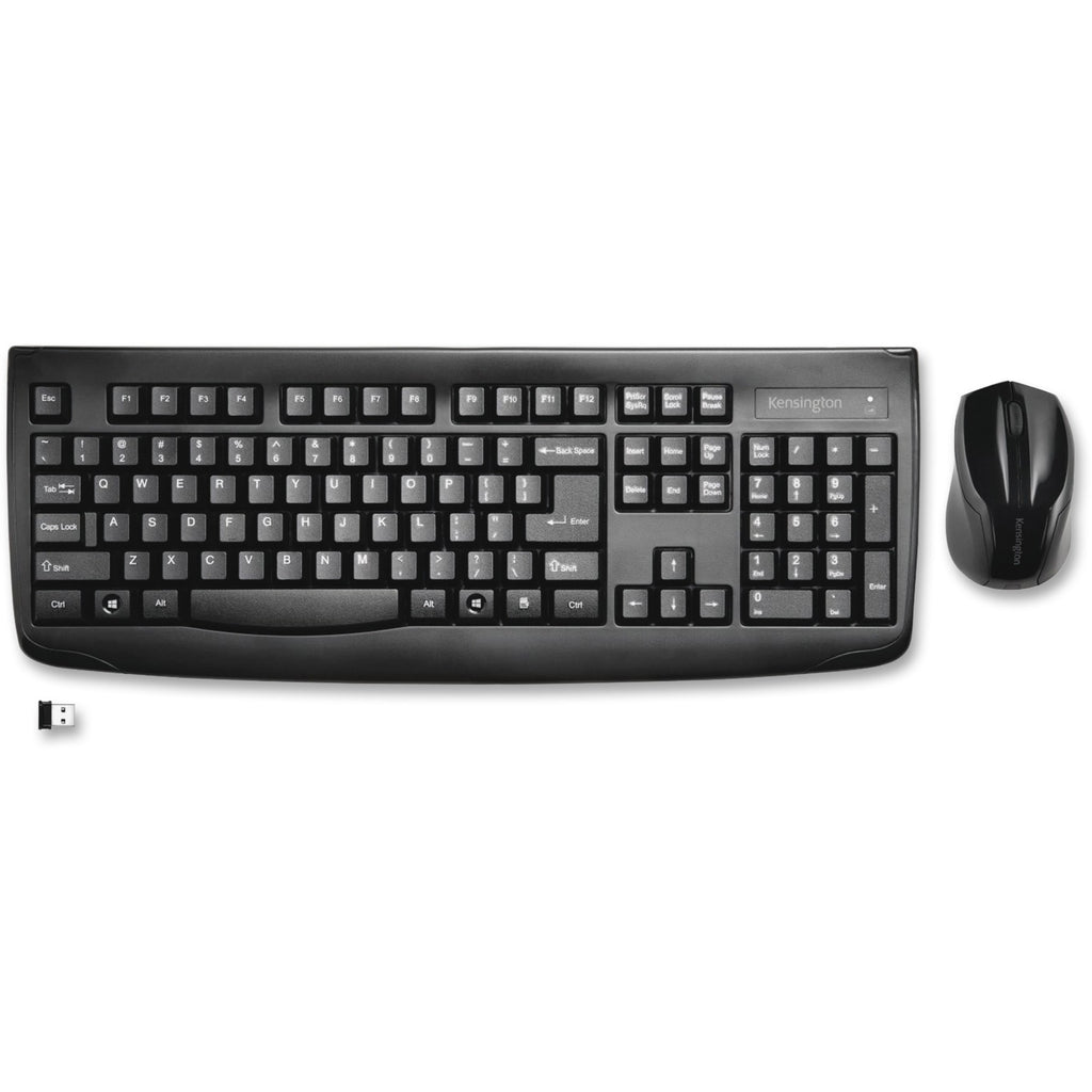 Kensington Pro Fit Wireless Desktop Set - USB Wireless Bluetooth - Black - USB Wireless Bluetooth - Laser - 1000 dpi - 2 Button - Scroll Wheel - QWERTY - Black - Symmetrical - AA, AAA - Compatible with Computer, Notebook - 1 Pack - 