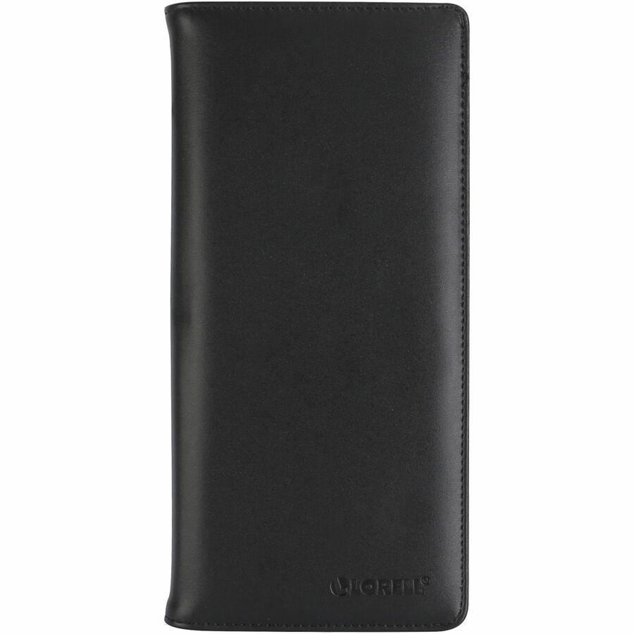 Lorell Business Card Storage Holder - 0.7" x 4.8" x 7" x - Vinyl, Plastic - 1 Each - Black, Clear