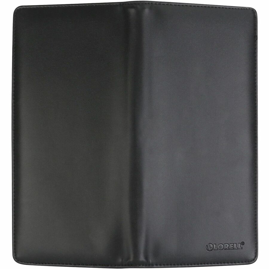 Lorell Business Card Storage Holder - 0.7" x 4.8" x 7" x - Vinyl, Plastic - 1 Each - Black, Clear