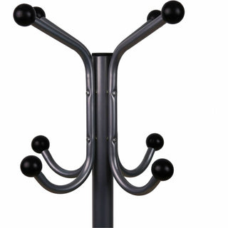 Lorell Tripod Base Coat Rack - 4 Hooks - 4 Pegs - for Coat, Jacket, Hat, Scarf - Metal - Silver - 1 Each