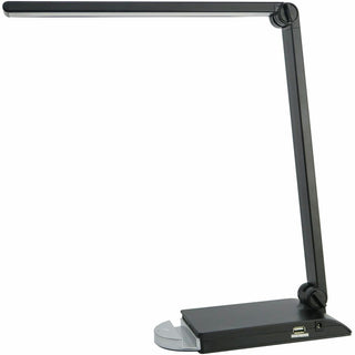 Lorell 8-watt SMD LED Task Light - 8 W LED Bulb - USB Charging, Dimmable - Aluminum, Plastic - Desk Mountable - Black - for Desk, Table, Indoor