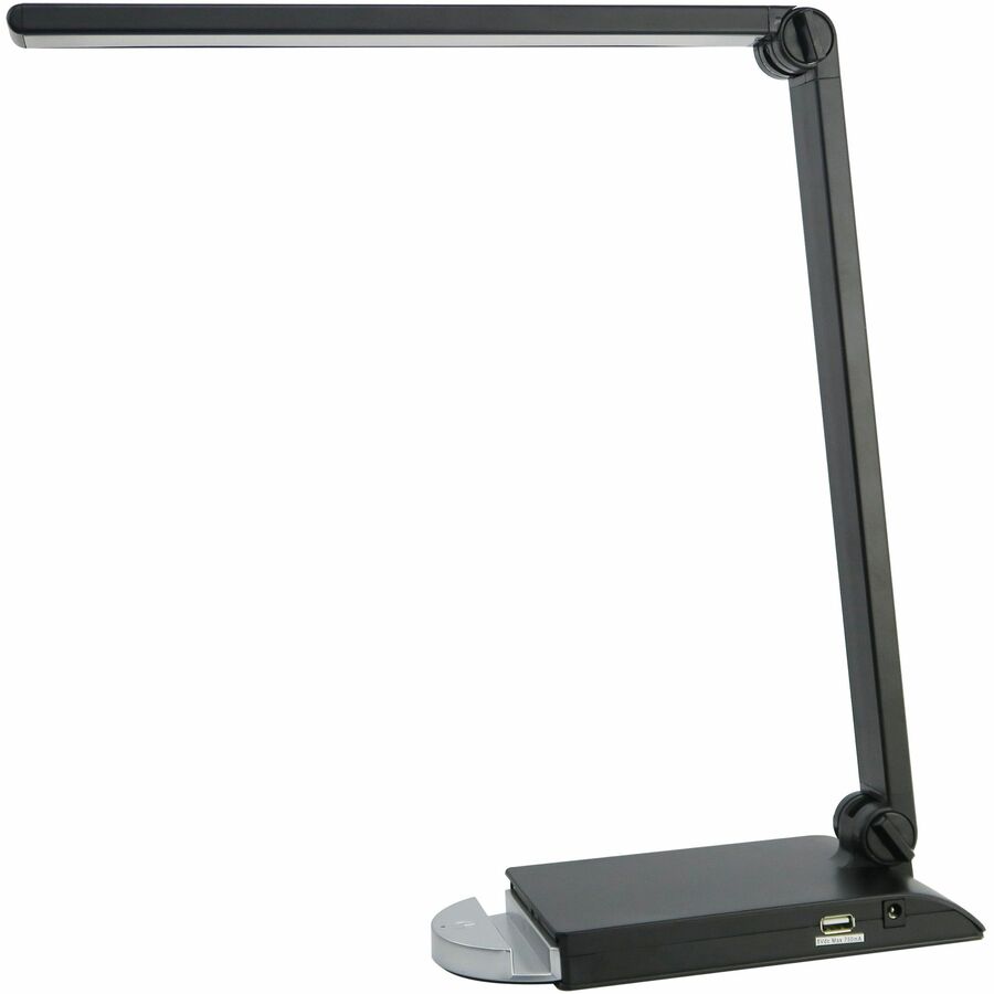 Lorell 8-watt SMD LED Task Light - 8 W LED Bulb - USB Charging, Dimmable - Aluminum, Plastic - Desk Mountable - Black - for Desk, Table, Indoor