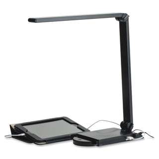 Lorell 8-watt SMD LED Task Light - 8 W LED Bulb - USB Charging, Dimmable - Aluminum, Plastic - Desk Mountable - Black - for Desk, Table, Indoor - 