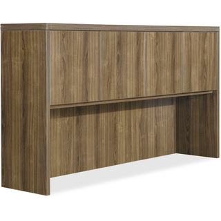 Lorell Chateau Series Hutch - 70.9" x 14.8"36.5" Hutch, 1.5" Top - 4 Door(s) - Reeded Edge - Material: P2 Particleboard - Finish: Walnut, Laminate - Durable - For Office