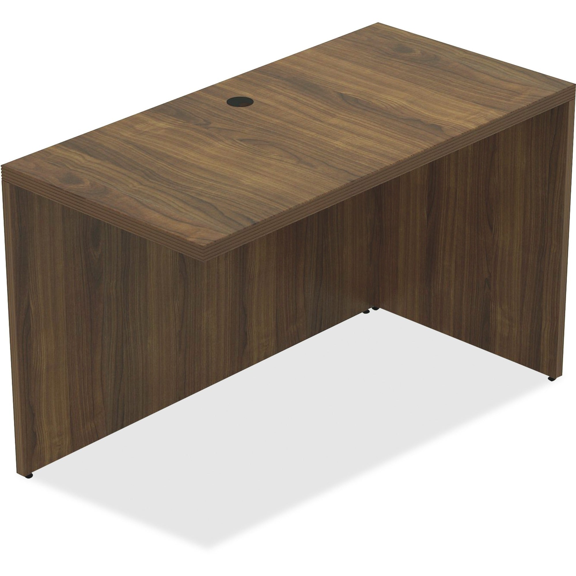 Lorell Chateau Series Return - 47.3" x 23.6"30" Desk, 1.5" Top - Reeded Edge - Material: P2 Particleboard - Finish: Walnut, Laminate - Durable, Modesty Panel, Grommet, Cord Management - For Office - 