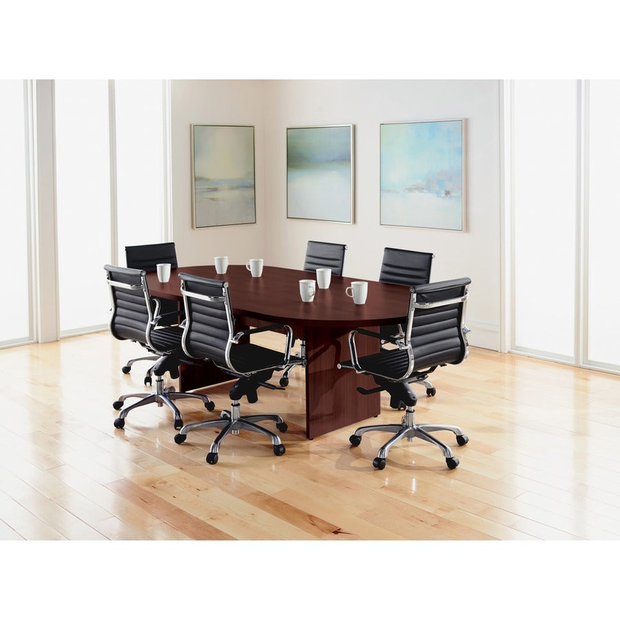 Lorell Chateau Series 6' Oval Conference Table - 70.9" x 35.4"30" Table, 1.5" Top - Reeded Edge - Material: P2 Particleboard - Finish: Mahogany Laminate - Durable, Modesty Panel - For Meeting