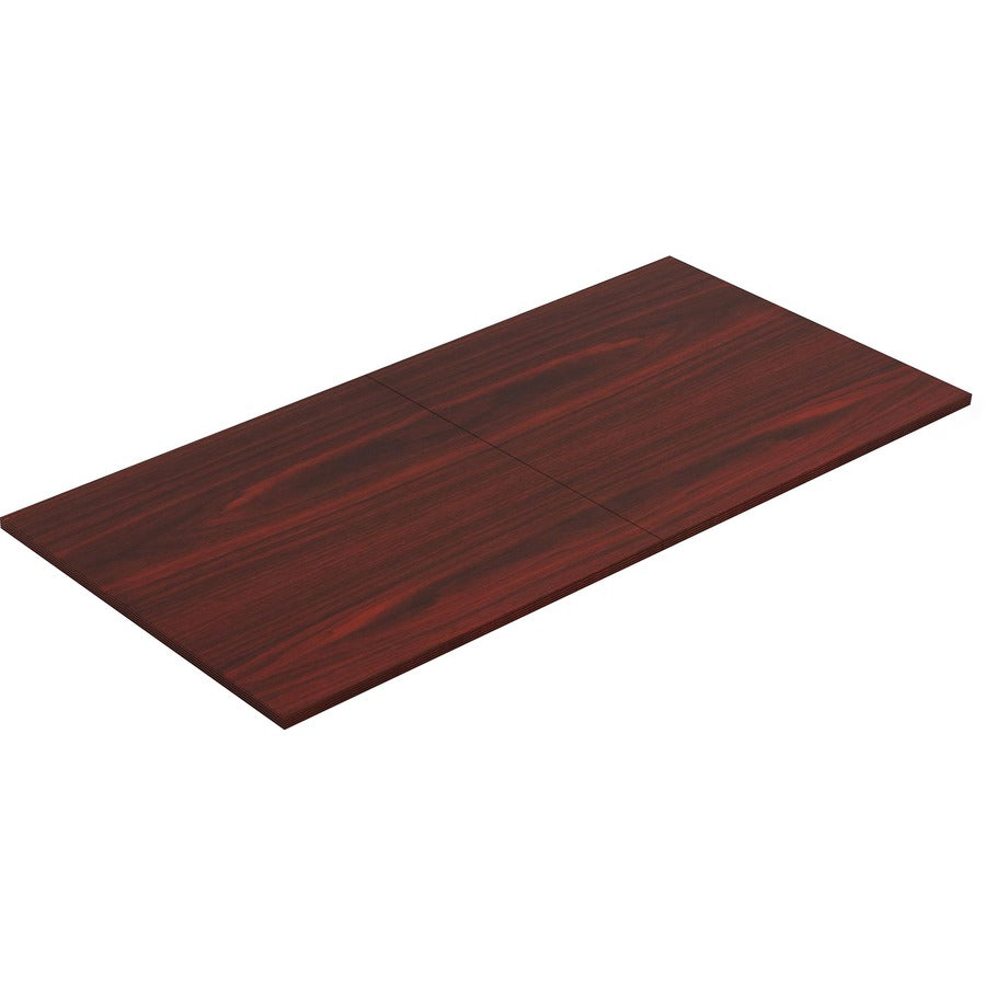 Lorell Chateau Series 8' Rectangular Tabletop - 94.5" x 47.3"1.4" - Reeded Edge - Material: P2 Particleboard - Finish: Mahogany Laminate - Durable - For Meeting