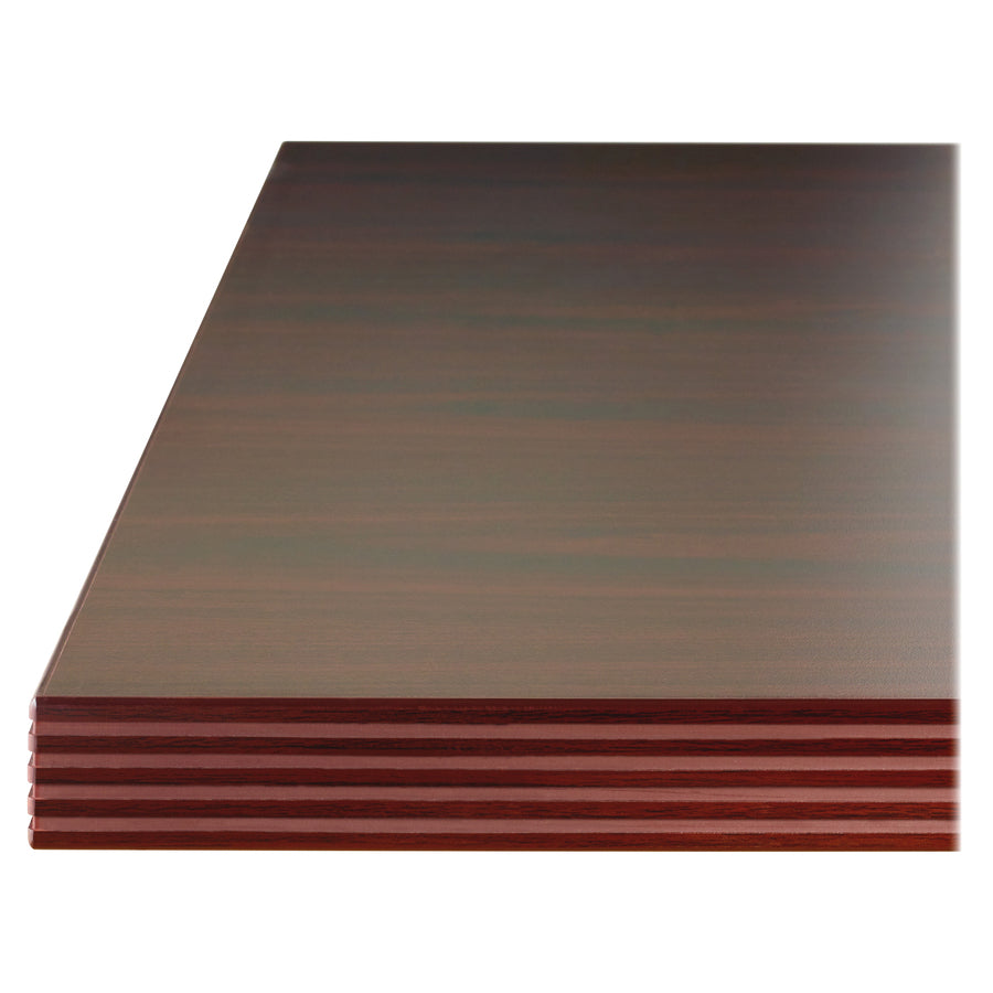 Lorell Chateau Series 8' Rectangular Tabletop - 94.5" x 47.3"1.4" - Reeded Edge - Material: P2 Particleboard - Finish: Mahogany Laminate - Durable - For Meeting - 