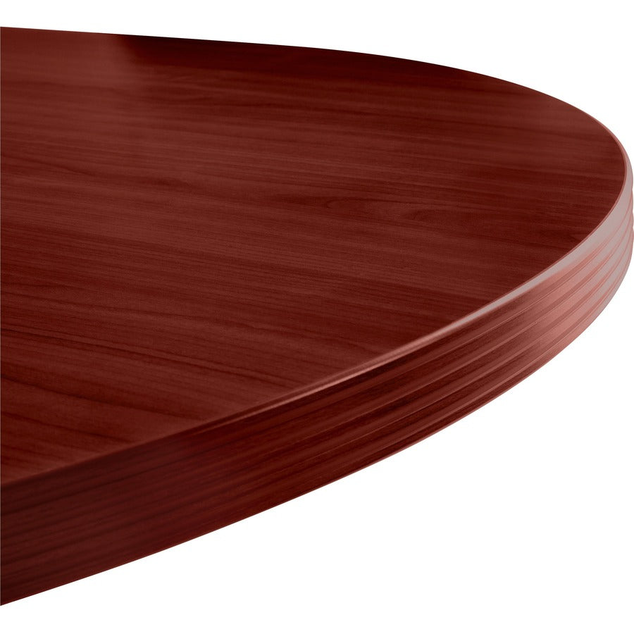 Lorell Chateau Series 8' Oval Conference Tabletop - 94.5" x 47.3"1.4" - Reeded Edge - Material: P2 Particleboard - Finish: Mahogany Laminate - Durable - For Meeting - 