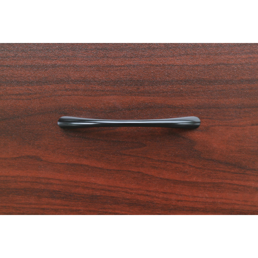 Lorell Chateau Series Laminate Drawer Transitional Pulls - Transitional - 4.5" Width x 0.4" Depth x 1" Height - Aluminum Alloy - Black - 