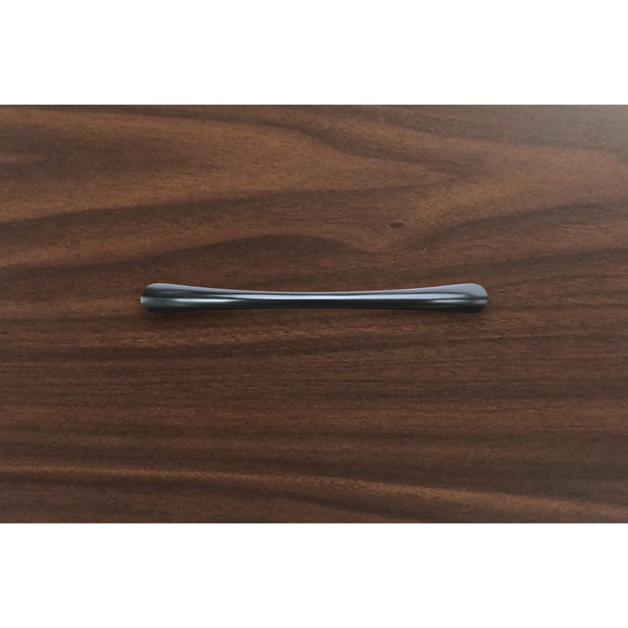 Lorell Chateau Series Laminate Drawer Transitional Pulls - Transitional - 4.5" Width x 0.4" Depth x 1" Height - Aluminum Alloy - Black - 