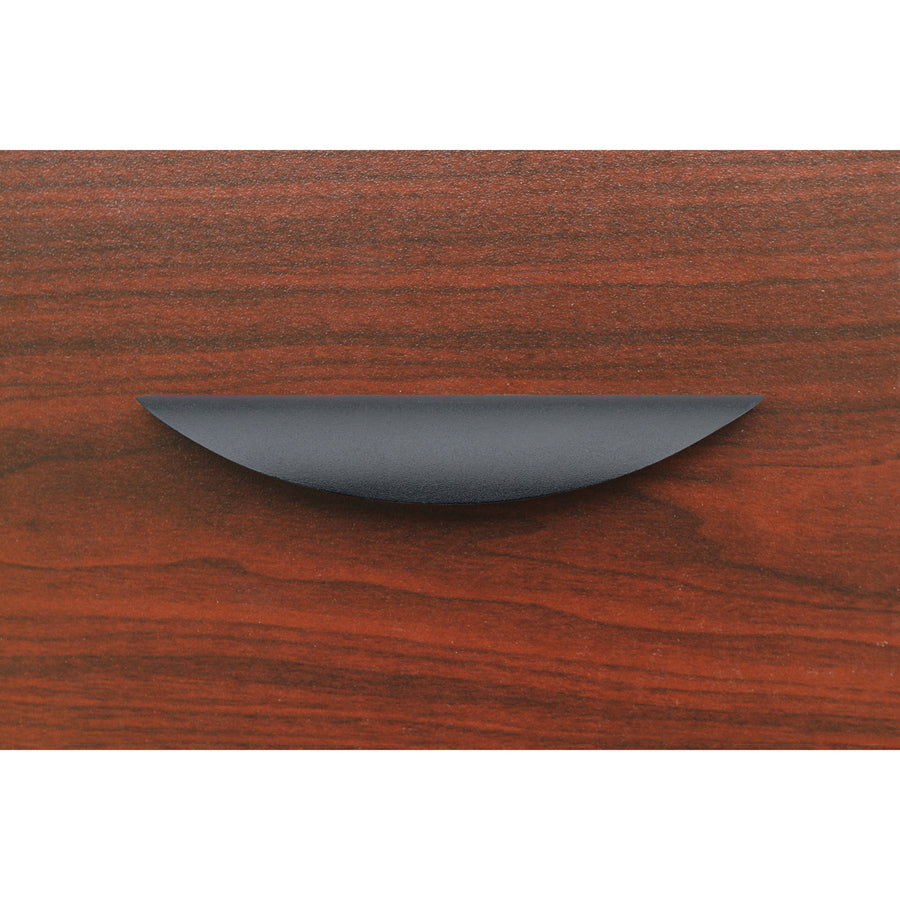 Lorell Chateau Series Laminate Drawer Traditional Pulls - Traditional - 6.4" Width x 1.1" Depth x 0.6" Height - Aluminum Alloy - Black - 