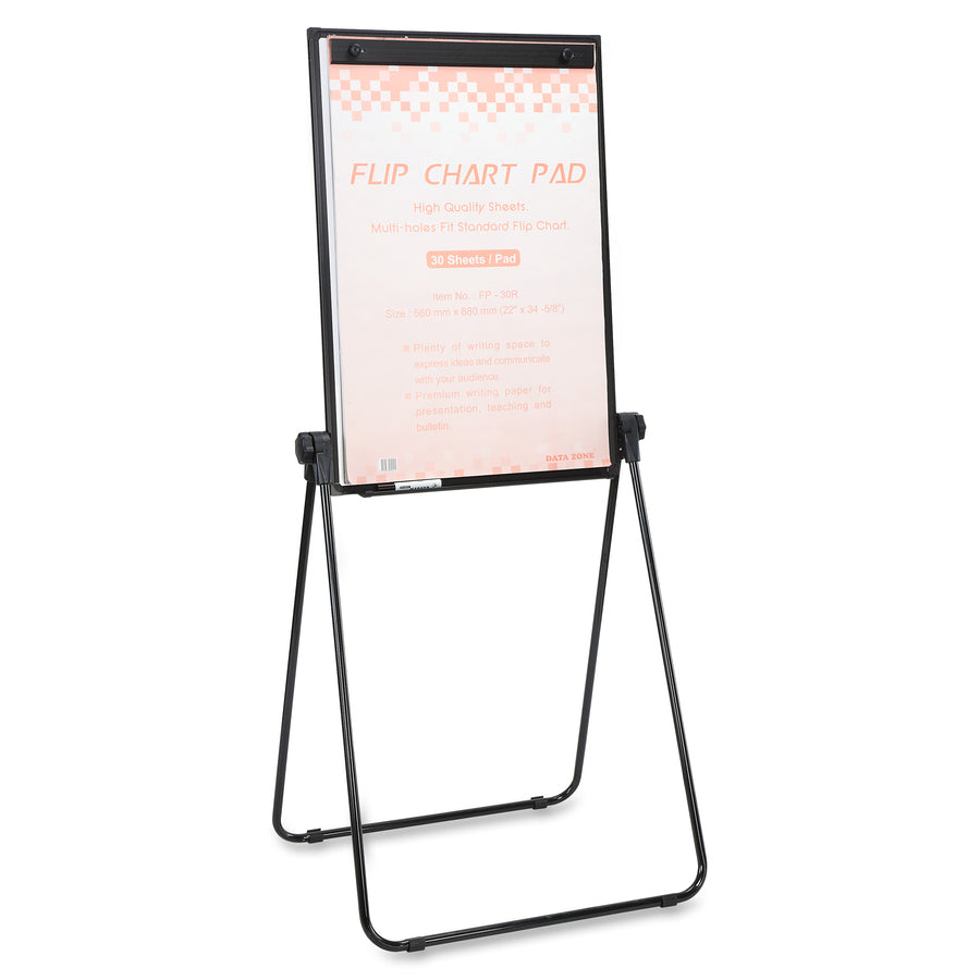 Lorell 2-sided Dry-Erase Easel with Flip-Chart Clip - 36" (3 ft) Width x 24" (2 ft) Height - Melamine Surface - Black Steel Frame - Rectangle - 1 Each - 