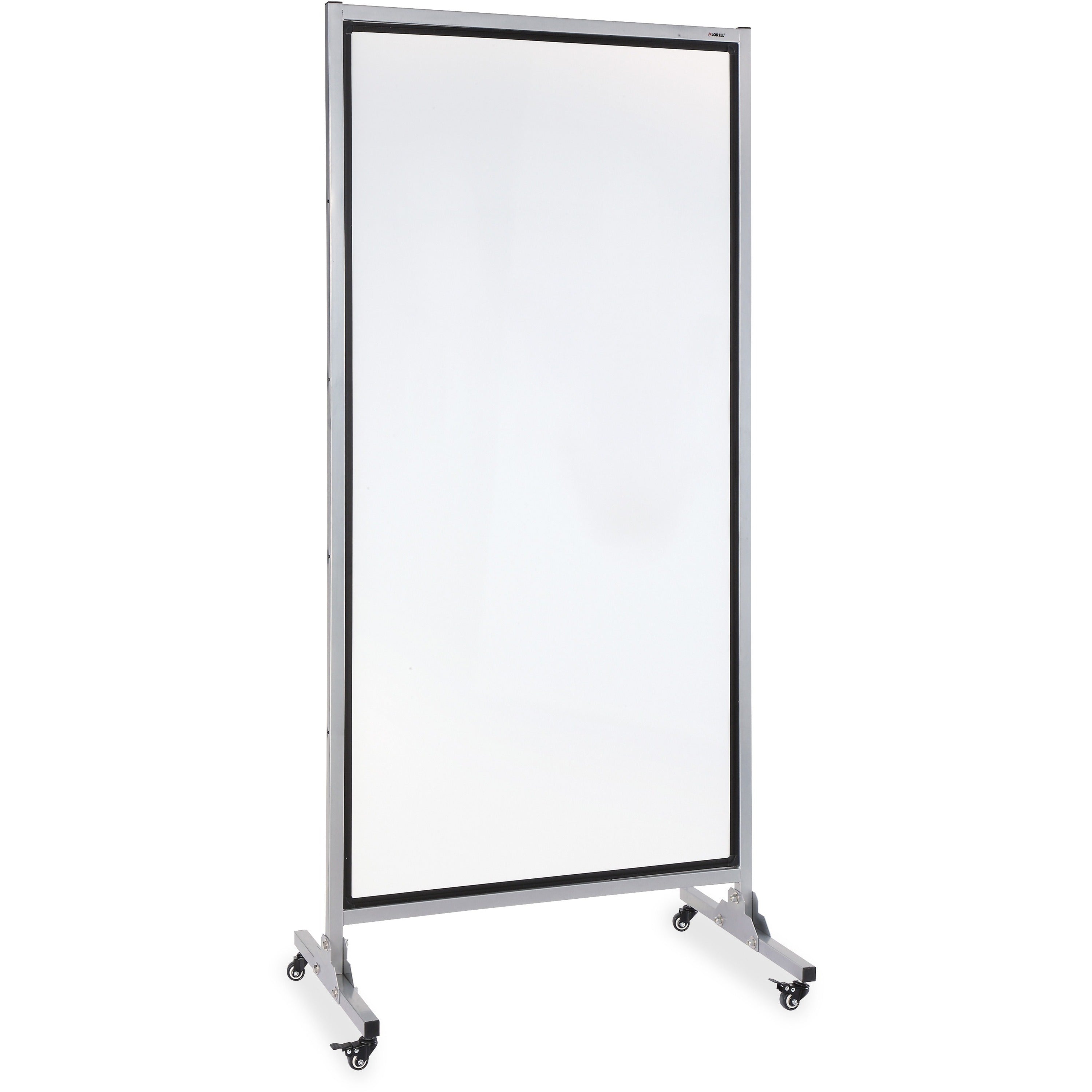 Lorell Double-sided Dry-Erase Easel/Room Divider - 37.5" (3.1 ft) Width x 82.5" (6.9 ft) Height - White Steel Surface - Black Aluminum Frame - Rectangle - Magnetic - 1 Each - 