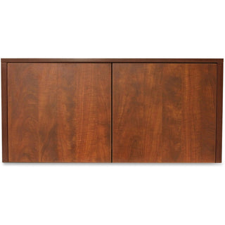 Lorell Essentials/Revelance Series Wall-Mount Hutch - 35.4" x 14.8"16.8" Hutch, 1" Side Panel, 0.6" Back Panel, 0.7" Panel, 1" Bottom Panel - Finish: Mahogany - Back Panel, Edge Banding - For Office