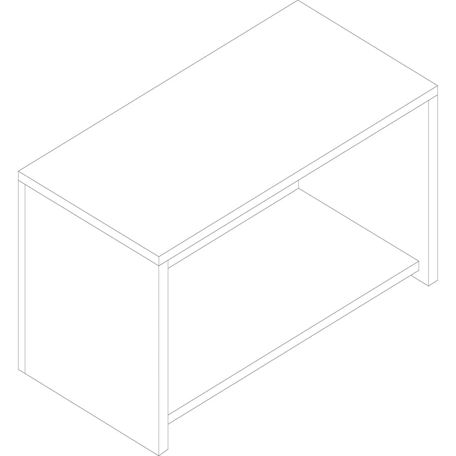 Lorell Essentials Series Wall-Mount Hutch - 35.4" x 14.8"16.8" Hutch, 1" Side Panel, 0.6" Back Panel, 0.7" Panel, 1" Bottom Shelf - Finish: Cherry - Back Panel, Edge Banding - For Office - 