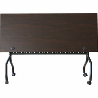 Lorell Flip Top Training Table - For - Table TopRectangle Top - Four Leg Base - 4 Legs x 60" Table Top Width x 23.60" Table Top Depth - 29.50" Height x 59" Width x 23.63" Depth - Assembly Required - Black, Mahogany - Melamine, Nylon - 1 Each