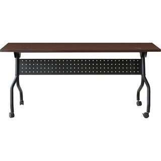 Lorell Flip Top Training Table - For - Table TopRectangle Top - Four Leg Base - 4 Legs x 72" Table Top Width x 23.60" Table Top Depth - 29.50" Height x 70.88" Width x 23.63" Depth - Assembly Required - Black, Mahogany - Melamine, Nylon - 1 Each