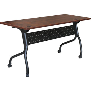 Lorell Flip Top Training Table - For - Table TopRectangle Top - Four Leg Base - 4 Legs x 48" Table Top Width x 23.60" Table Top Depth - 29.50" Height x 47.25" Width x 23.63" Depth - Mahogany - Melamine, Nylon - 1 Each