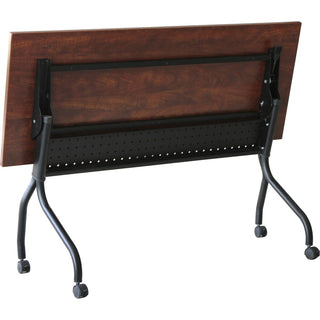 Lorell Flip Top Training Table - For - Table TopRectangle Top - Four Leg Base - 4 Legs x 60" Table Top Width x 23.60" Table Top Depth - 29.50" Height x 59" Width x 23.63" Depth - Assembly Required - Cherry - Melamine, Nylon - 1 Each
