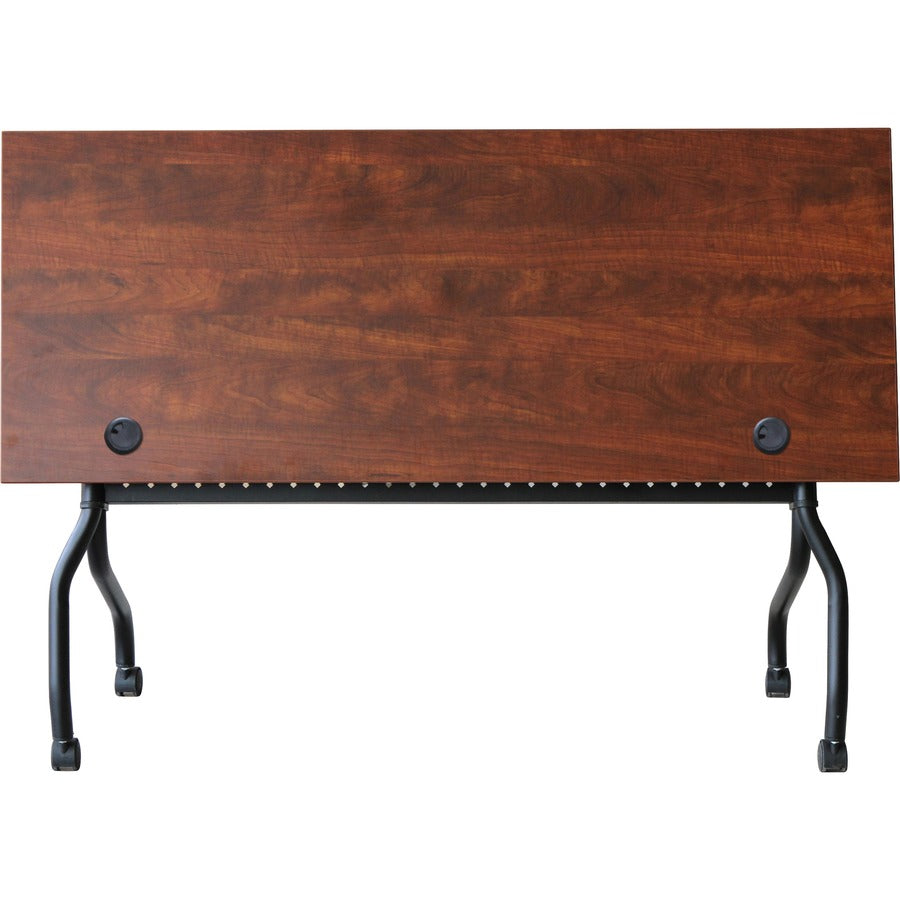 Lorell Flip Top Training Table - For - Table TopRectangle Top - Four Leg Base - 4 Legs x 60" Table Top Width x 23.60" Table Top Depth - 29.50" Height x 59" Width x 23.63" Depth - Assembly Required - Cherry - Melamine, Nylon - 1 Each