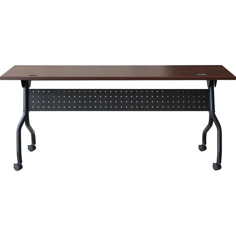 Lorell Flip Top Training Table - For - Table TopRectangle Top - Four Leg Base - 4 Legs x 72" Table Top Width x 23.60" Table Top Depth - 29.50" Height x 28.70" Width x 23.63" Depth - Assembly Required - Cherry - Melamine, Nylon - 1 Each