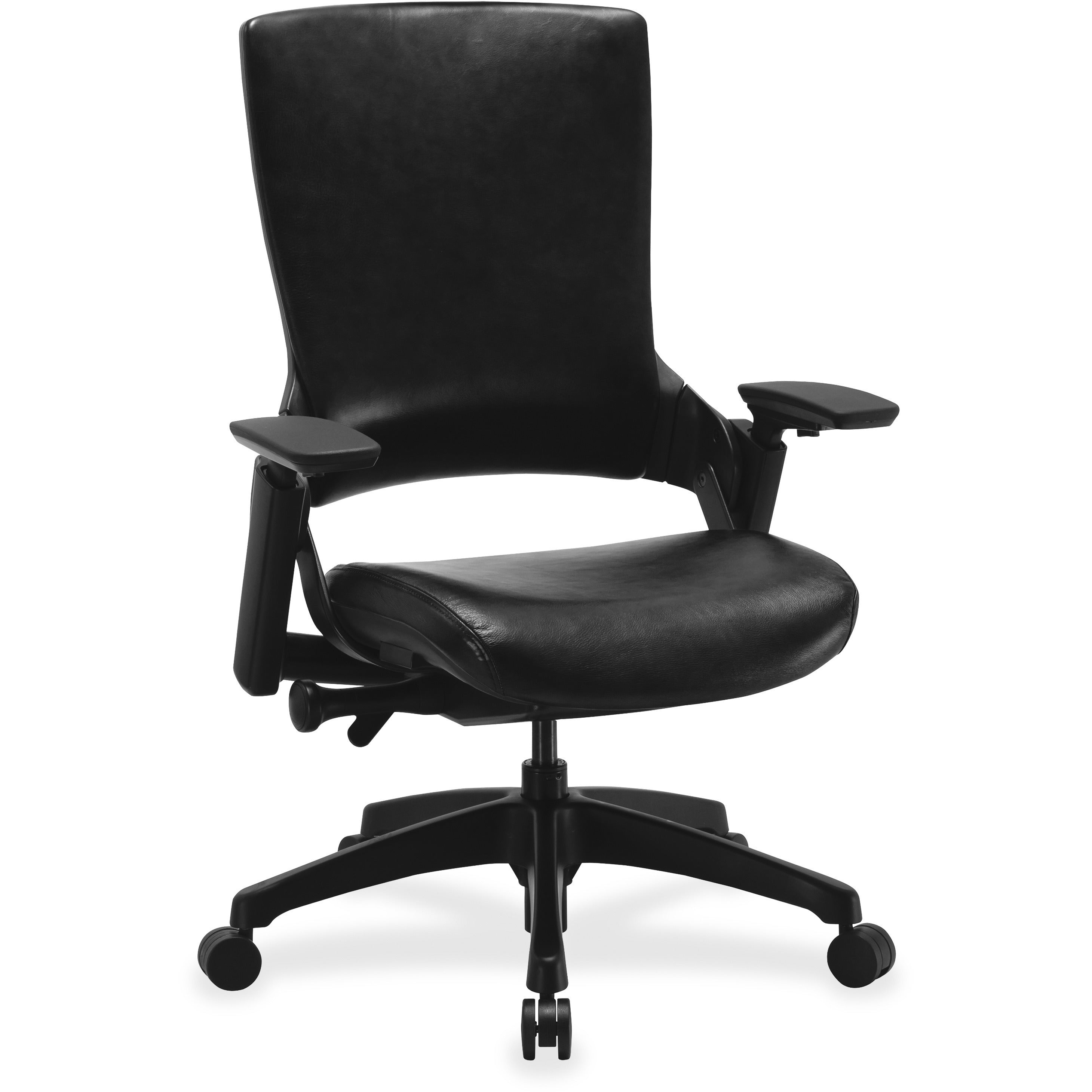 Lorell Serenity Series Executive Multifunction High-back Chair - Leather Seat - Leather Back - High Back - 1 Each - 